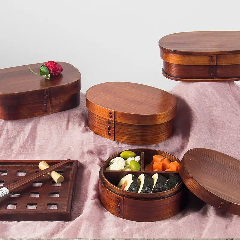 Wooden Lunch Box Japanese Bento Box Creative Sushi Box