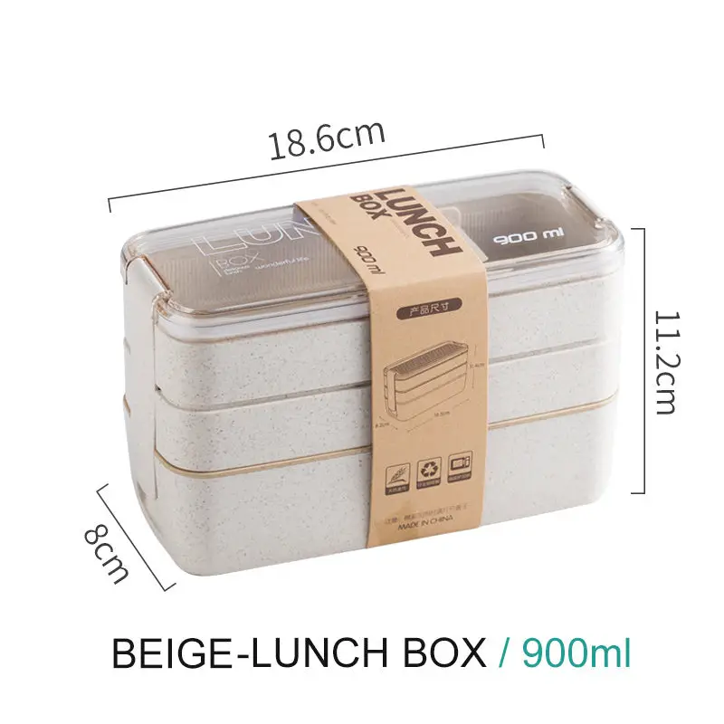 Wheat Straw Plastic Japanese Bento Box