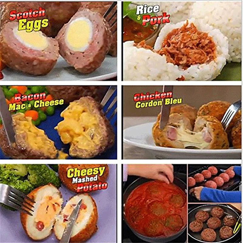 1PC New Newbie Meatballs Maker Meat Fish Ball Mold Christmas Kitchen Homemade Stuffed Meatballs Cooking Tool Stuffed Ball Maker - Walfos® Kitchenware