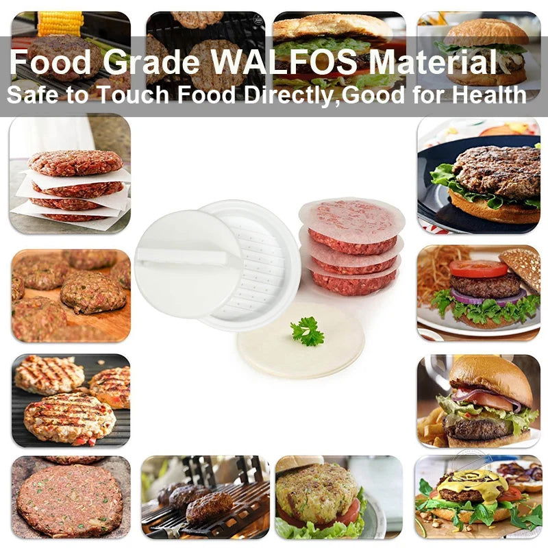 1 Set DIY Hamburger Meat Press Tool Patty Makers Meat Burger Maker Mold Food-Grade Plastic Hamburger Press Burger Maker - Walfos® Kitchenware