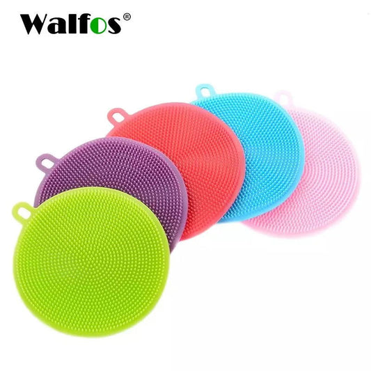 1pcs Magic Cleaning Brushes Silicone Dish Bowl Scouring Pad Pot Pan Wash Brushes Cleaner Kitchen Accessories Dish Washing Brush - Walfos® Kitchenware