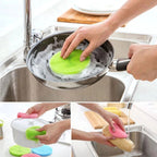1pcs Magic Cleaning Brushes Silicone Dish Bowl Scouring Pad Pot Pan Wash Brushes Cleaner Kitchen Accessories Dish Washing Brush - Walfos® Kitchenware