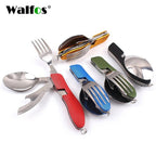 2024 Hot Sale Multifunctional Foldable Pocket Stainless Steel Outdoor Camping Picnic Cutlery Knife Fork Spoon Tableware Parts - Walfos® Kitchenware