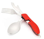 2024 Hot Sale Multifunctional Foldable Pocket Stainless Steel Outdoor Camping Picnic Cutlery Knife Fork Spoon Tableware Parts - Walfos® Kitchenware