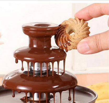 Household Three Layer Chocolate Fountain Chocolate Hot Pot Homemade Chocolate Melting Tower Furnace Belt Heating