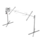 VEVOR 56-Inch Splicable Rotisserie Grill Kit, 132 lbs Sectional Spit Rod with Automatic 52W Motor & Heat Shield, Height Adjustable Spit Roaster Stand for Roasting Pig Lamb, Stainless Steel Grill
