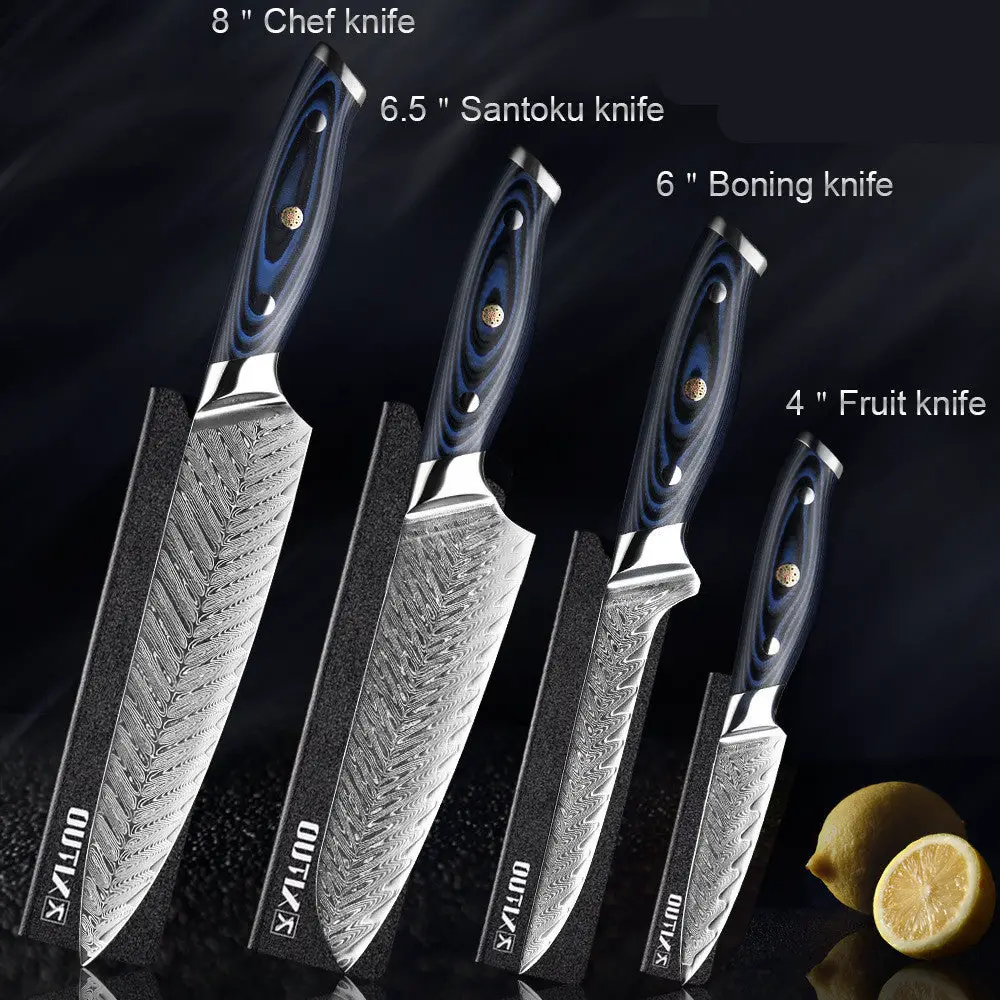 Damascus Knife Set Kitchen Knife Meat Slicing Knife