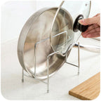 2 Tier Cutting Board Holder Kitchen Organizer Rack Storage Cover Stand Stainless Steel Dish Rack Cutting Boards Pot Lid Stand - Walfos® Kitchenware