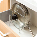 2 Tier Cutting Board Holder Kitchen Organizer Rack Storage Cover Stand Stainless Steel Dish Rack Cutting Boards Pot Lid Stand - Walfos® Kitchenware