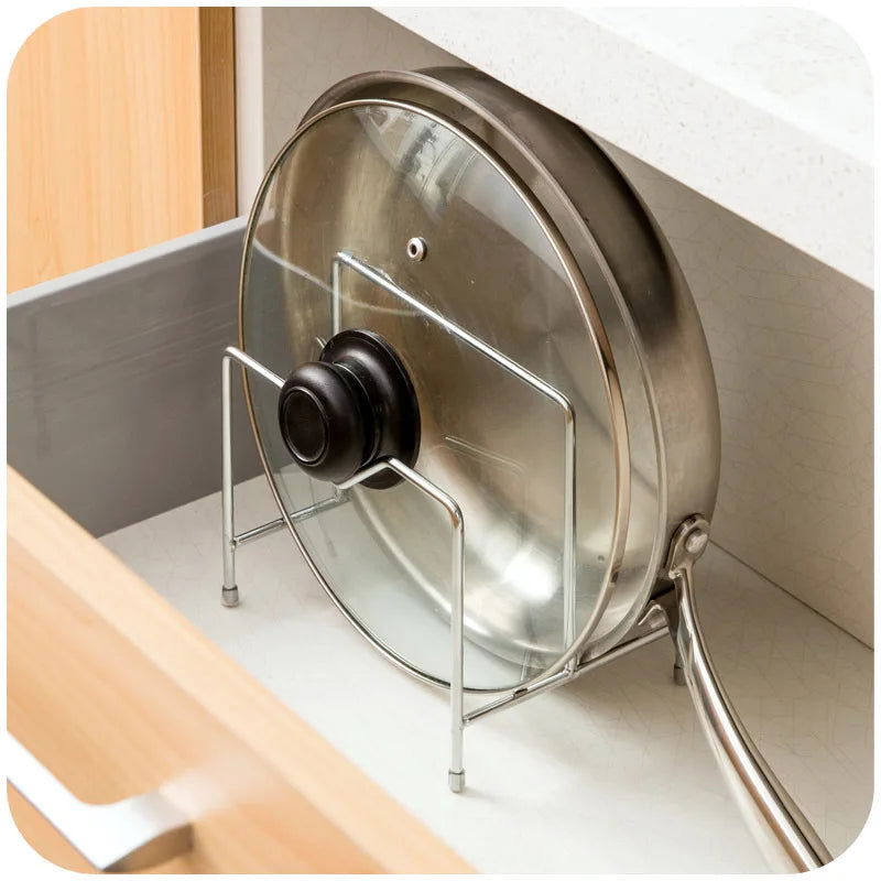 2 Tier Cutting Board Holder Kitchen Organizer Rack Storage Cover Stand Stainless Steel Dish Rack Cutting Boards Pot Lid Stand - Walfos® Kitchenware