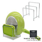 2 Tier Cutting Board Holder Kitchen Organizer Rack Storage Cover Stand Stainless Steel Dish Rack Cutting Boards Pot Lid Stand - Walfos® Kitchenware