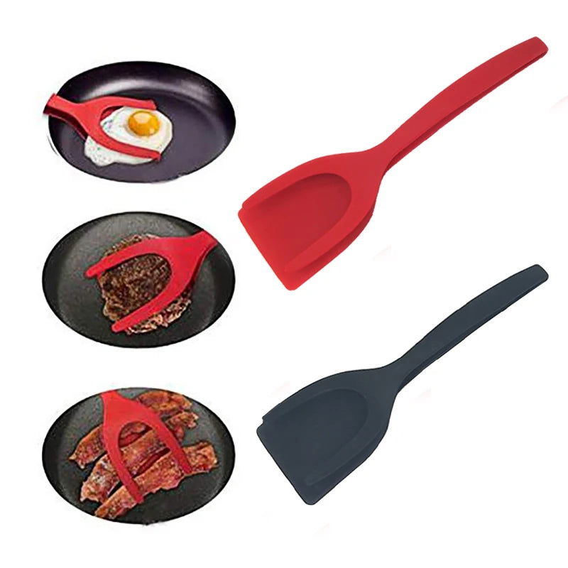 2 in 1 Non-Stick Fried Egg Turners Pancake Toasted Bread Grip and Flip Spatula Kitchen Utensils Cooking Tool Kitchen Accessories - Walfos® Kitchenware