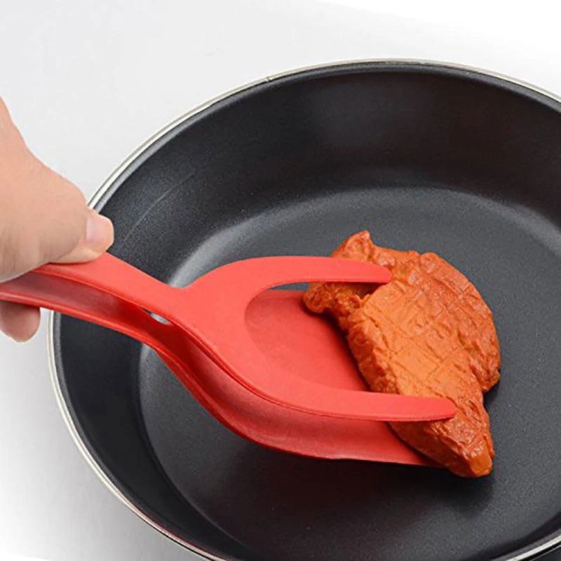 2 in 1 Non-Stick Fried Egg Turners Pancake Toasted Bread Grip and Flip Spatula Kitchen Utensils Cooking Tool Kitchen Accessories - Walfos® Kitchenware