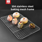 304 stainless steel cooling rack with feet, bread, biscuits food household oven thickened heat dissipation barbecue baking rack - Walfos® Kitchenware