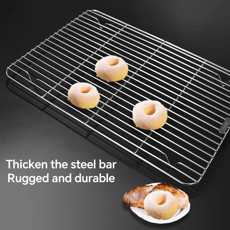 304 stainless steel cooling rack with feet, bread, biscuits food household oven thickened heat dissipation barbecue baking rack - Walfos® Kitchenware