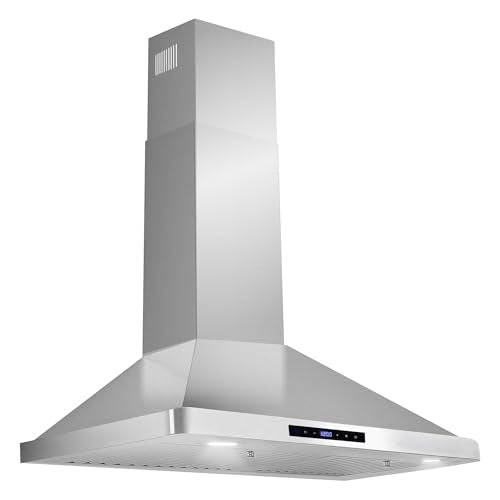 COSMO COS-63175S 30 in. Vista Collection 380 CFM Ducted Wall Mount Range Hood, Touch Controls, LED Lights, Stainless Steel