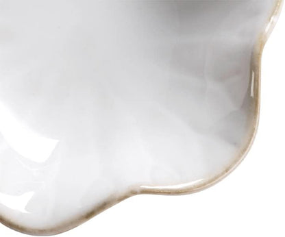 Lotus Leaf Shape Ring Holder Dish, Small Key Bowl, Ceramic Trinket Tray Jewelry Dish Organizing Necklace Earrings for Mom Friend Sister, White. All Jewelries Are NOT Included.