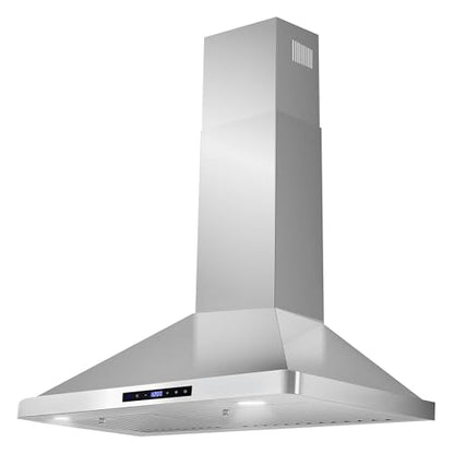 COSMO COS-63175S 30 in. Vista Collection 380 CFM Ducted Wall Mount Range Hood, Touch Controls, LED Lights, Stainless Steel