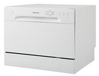 Настільна посудомийна машина Danby DDW621WDB з 6 комплектами посуду, 6 циклами миття та кошиком для столових приборів, рейтингом Energy Star, низьким споживанням води та тихою роботою, білого кольору