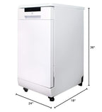 SPT SD-9263WA 18″ Wide Portable Dishwasher with ENERGY STAR, 6 Wash Programs, 8 Place Settings and Stainless Steel Tub – White
