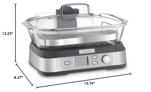 Cuisinart STM-1000 Cook Fresh Cyfrowy parowar szklany, jeden rozmiar, stal nierdzewna