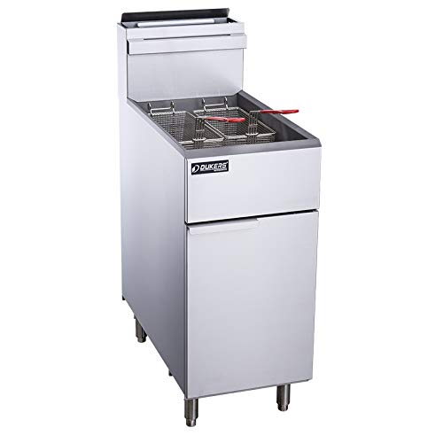 Dukers DCF4-LPG Liquid Propane Gas Commercial Floor Deep Fryer with 4 Tubes Burners 50lb 120,000 BTU