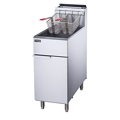 Dukers DCF4-LPG Liquid Propane Gas Commercial Floor Deep Fryer with 4 Tubes Burners 50lb 120,000 BTU