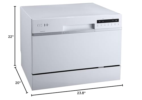 EdgeStar DWP63 21-5/8 Inch Wide 6 Place Setting Countertop Dishwasher - White