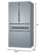 Холодильник Bosch B36CL81ENG Smart Counter Depth з 4 дверима, 36 дюймів