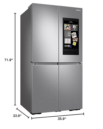 SAMSUNG 29 Cu Ft Smart 4-Door Flex Lodówka z Family Hub i wbudowanym Alexa, Beverage Center, Dual Ice Maker, Energy Star Certified, RF29A9771SR/AA, Stal nierdzewna odporna na odciski palców