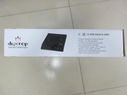 Duxtop 1800W przenośna kuchenka indukcyjna do blatu, palnik czarny 9100MC/BT-M20B