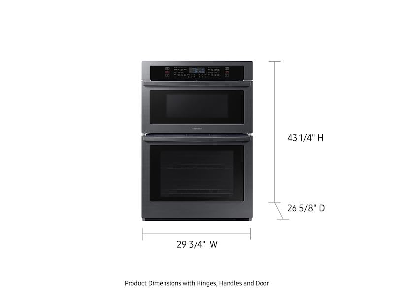 SAMSUNG 30" Elektryczny Piekarnik Ścienny Mikrofalowy Combo, Czarna Stal Nierdzewna, NQ70T5511DS/AA