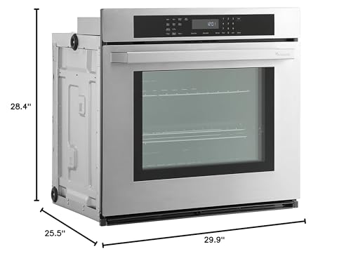 RANGAIRE Electric, 5.0 cu. Ft. Capacity AirFry True Convection, Self Cleaning, Easy Reach Racks, Glass Touch, 30" Single Wall Oven, Stainless Steel, RWOS301GS