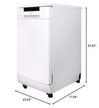 SPT SD-9263W 18″ Wide Portable Dishwasher with ENERGY STAR, 6 Wash Programs, 8 Place Settings and Stainless Steel Tub – White
