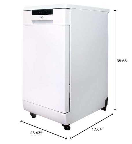 SPT SD-9263W 18″ Wide Portable Dishwasher with ENERGY STAR, 6 Wash Programs, 8 Place Settings and Stainless Steel Tub – White