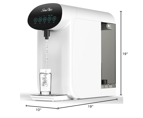 SimPure Y7P-W UV Countertop Reverse Osmosis Water Filter, NSF/ANSI 58 Certified, 4 Stage RO Water Filtration System, Water Purifier for Home, 4: 1 Pure to Drain, BPA Free (No Installation Required)
