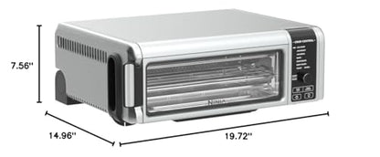 Ninja SP101 Digital Air Fry Countertop Oven with 8-in-1 Functionality, Flip Up & Away Capability for Storage Space, with Air Fry Basket, Wire Rack & Crumb Tray, Silver