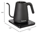 Cuisinart GK-1 Digital Goose Neck Kettle, Precision Gooseneck Spout Designed for Precise Pour Control that Holds 1-Liter, 1200-Watt Allows for Quick Heat Up, Stainless Steel,Black