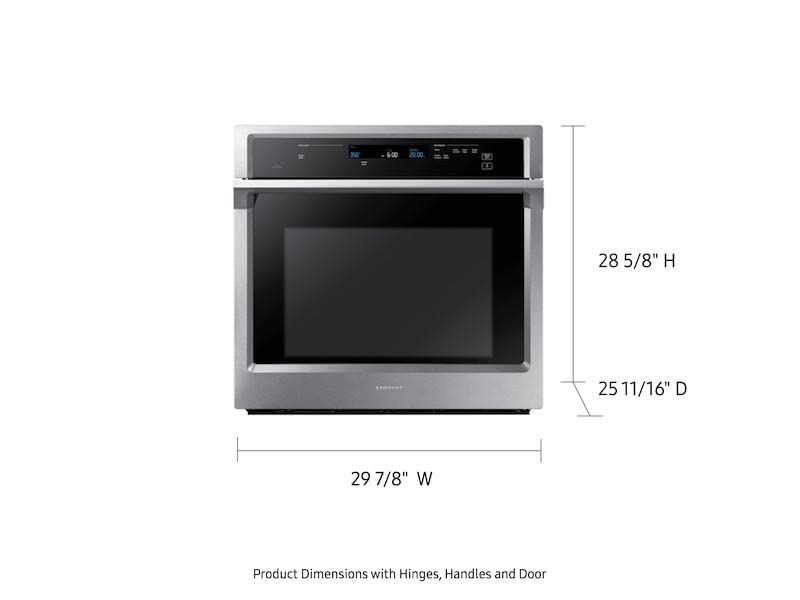 SAMSUNG NV51K6650SS 30" Inteligentny pojedynczy piekarnik ścienny z funkcją gotowania na parze w stali nierdzewnej
