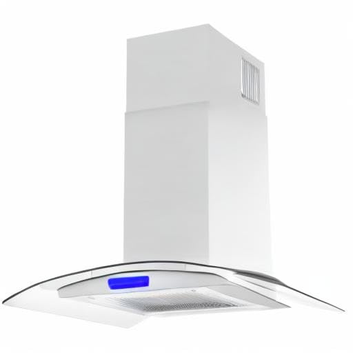 COSMO COS-668ICS900 36 in. Lumin Collection 380 CFM Ducted Island Range Hood, Soft Touch Controls, LED Lights, Stainless Steel