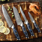Damascus knife set kitchen stainless steel