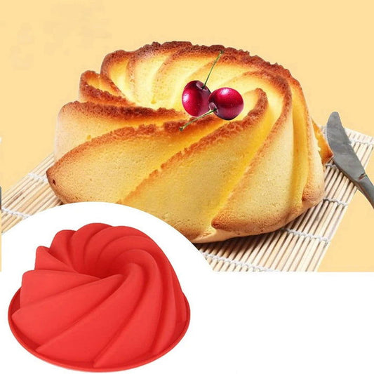 3D Big Swirl Shape Silicone Butter Cake Mould Kitchen Baking Form Tools for Cake Bakery Baking Dish Bakeware Mold Cake Pan - Walfos® Kitchenware