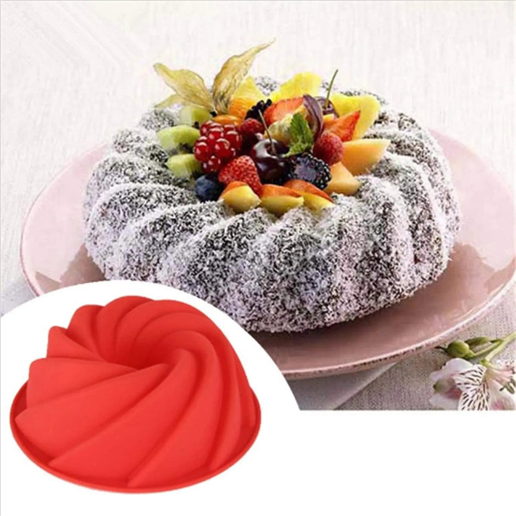 3D Big Swirl Shape Silicone Butter Cake Mould Kitchen Baking Form Tools for Cake Bakery Baking Dish Bakeware Mold Cake Pan - Walfos® Kitchenware