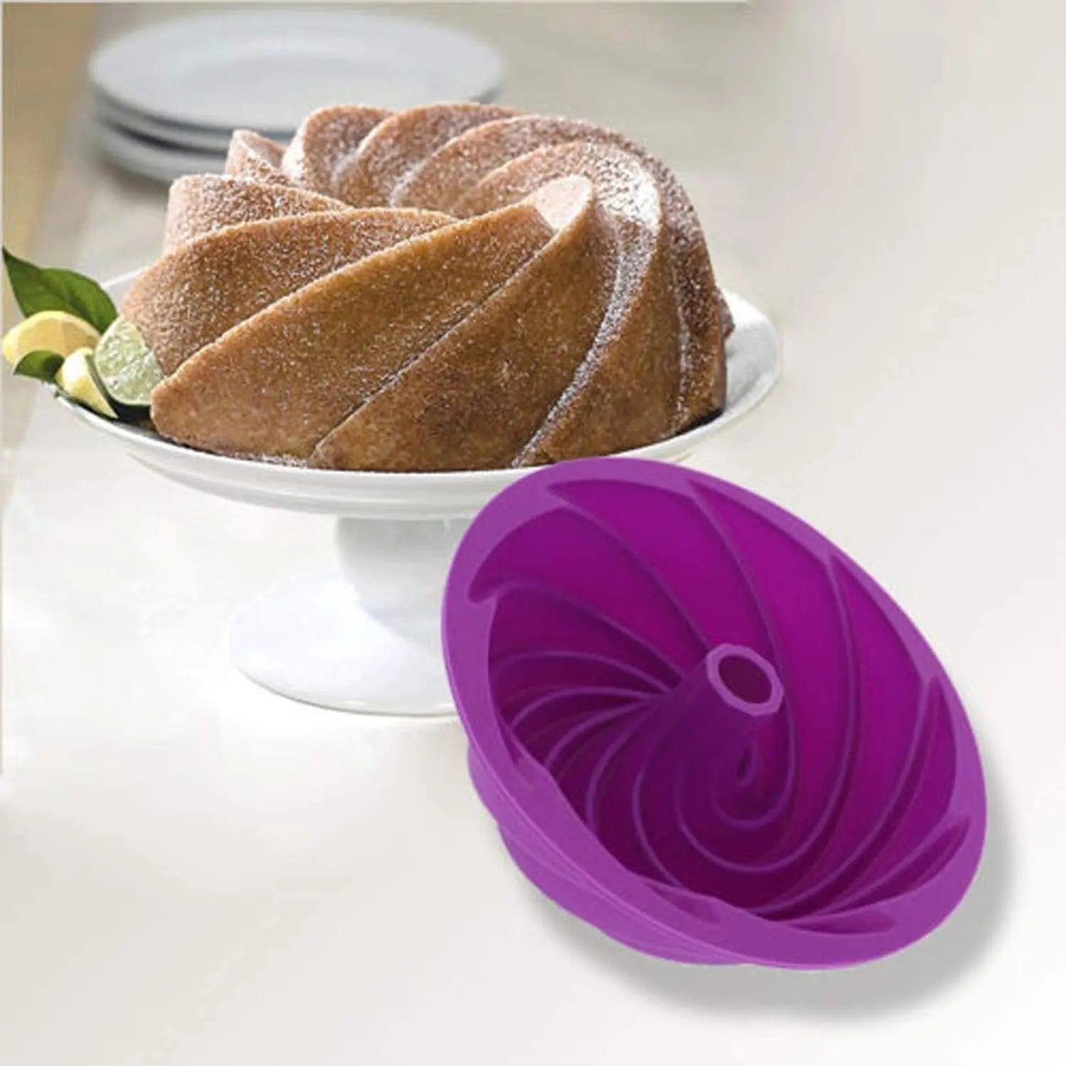 3D Big Swirl Shape Silicone Butter Cake Mould Kitchen Baking Form Tools for Cake Bakery Baking Dish Bakeware Mold Cake Pan - Walfos® Kitchenware