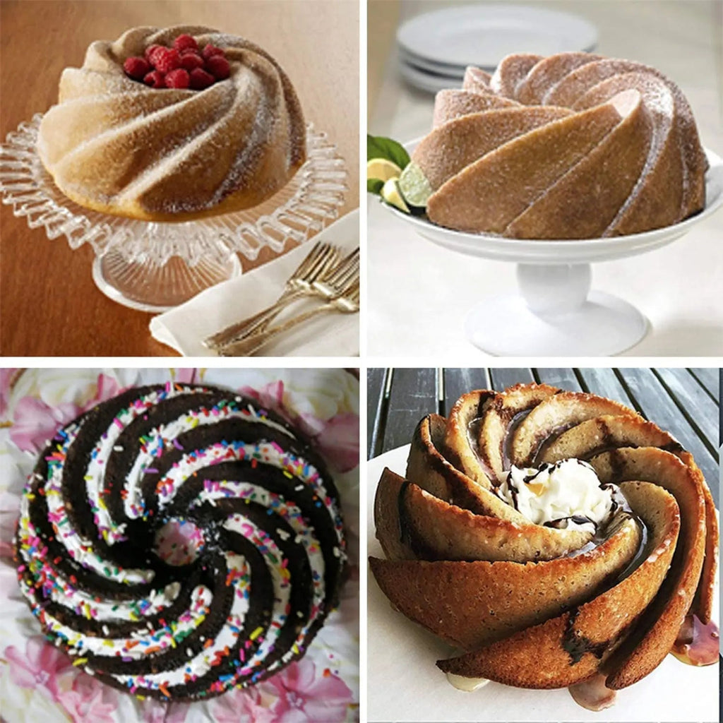 3D Big Swirl Shape Silicone Butter Cake Mould Kitchen Baking Form Tools for Cake Bakery Baking Dish Bakeware Mold Cake Pan - Walfos® Kitchenware