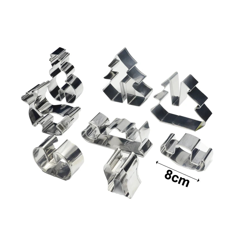 3D CHRISTMAS Scenario Cookie Cutter Set Snowman Christmas Tree Cookies Mold Tools Biscuit Mould Fondant Cutter Cake Decoration - Walfos® Kitchenware
