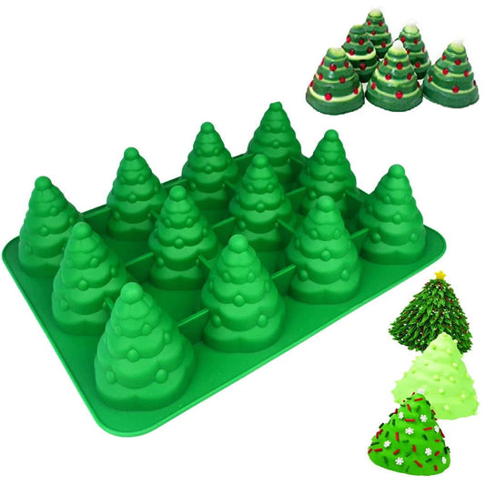 3D Christmas Tree Fondant Cake Bread Decorating Sugarcraft Silicone Pop Soap Mold Mould DIY Tools - Walfos® Kitchenware