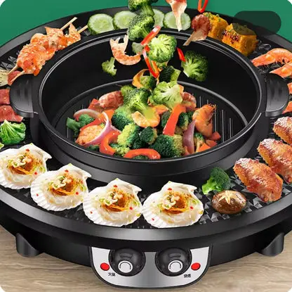 Hot Pot Barbecue All-in-one Pot Household Multi-functional Barbecue Plate