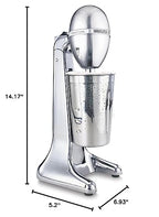 Hamilton Beach DrinkMaster elektryczny mikser do napojów, retro shake i spieniacz do mleka, 2 prędkości, bardzo duży kubek ze stali nierdzewnej o pojemności 28 uncji, klasyczny chrom