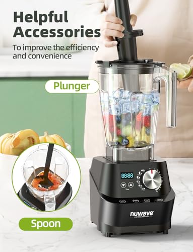 Nuwave Infinity Commercial Blender, Heavy-Duty Smoothie Blender w/ 2.5HP Copper Motor & Laser-Cut Blades, Last 100 Years, Quick Ice Crushing, 64oz Tritan Jar, NSF Certified, 10 Speeds, Self-Cleaning